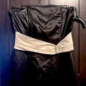 Fancy floor length dress.